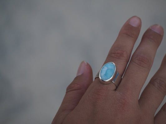 Chunky Larimar ring SIZE: 10