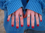 Rainbow Moonstone ball ring SIZE: 7